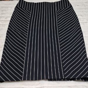 New York & Company Black and White Striped Pencil Skirt